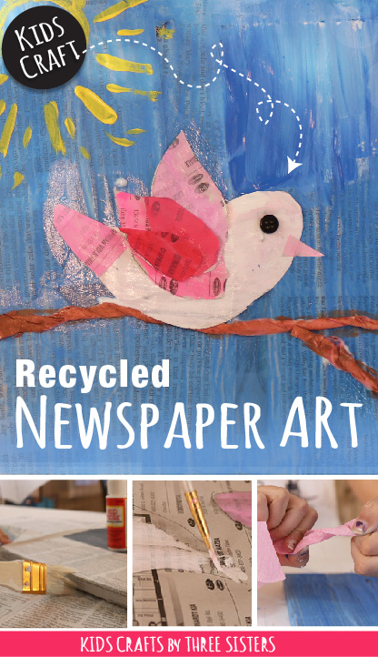 recycled-newspaper-art-kids-bird-craft