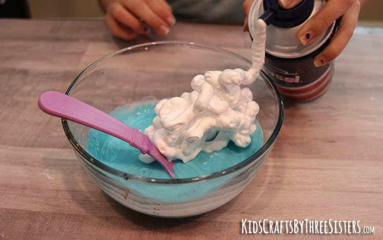 how-make-crunchy-slime-add-shaving-creme - Kids Crafts by Three Sisters ...