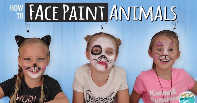 Kids Easy Dog Face Paint - Draw-mega